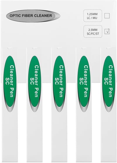 JHUBERS- Glasvezelreinigingsstift - 5 x Reinigingspen - Universele Vezelreiniger - SC/FC/ST/E2000 Aansluitingen - Uittrekbare Punt - Hoogwaardige Reiniging