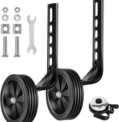 Verstevigde accessoires voor kinderfietsen van 12-20 inch, verdikte zijwieltjes en hulpwielhouders.