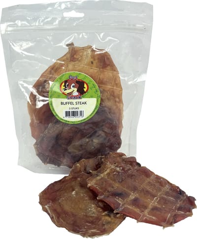 Petsnack Kauwsnack Buffel Steak - 3 Stuks, 100 Gram - Hondenbeloning Buffelvlees, Mondgezondheid