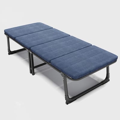 Campingbedje met Matras - Opvouwbaar Bed Gastenbed - Buiten Ontspannen - Assembly-Free Design - 187 x 70 cm - Blauw