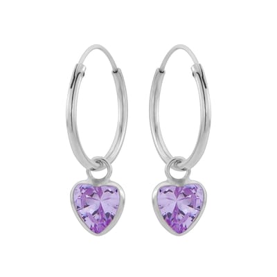 WeLoveSilver - zilveren oorringen - lavendel zirkonia - hypoallergeen