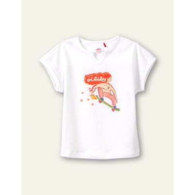 Oilily Tessa - T-Shirt - Meisjes - Wit - 98/3T