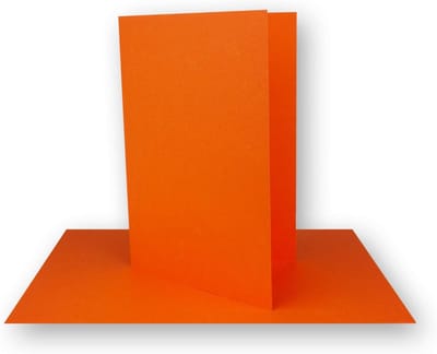 Set van 300 Kleine Blanco Vouwkaarten DIN A7 Oranje Hoge Kwaliteit 240 g/m²