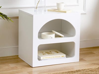 Vente-unique Set van 2 nachtkastjes met opbergruimte - Wit - LUELA