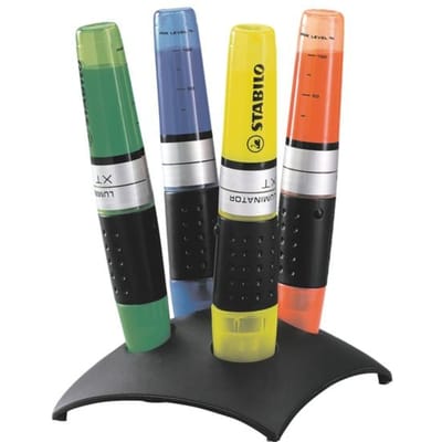 STABILO LUMINATOR - Markeerstift - Extra Grote Inkttank - Bureauset Met 4 Kleuren