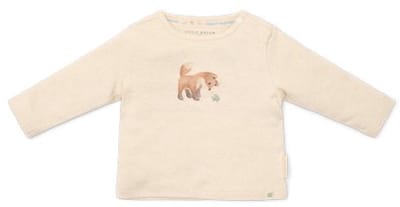 Little Dutch Shirt lange mouw - Maat 56 - T-shirt Jongens - Sand Melee, Beige - Forest Friends Newborn
