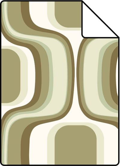 Proefstaal ESTAhome behang retro ornamenten groen - 26.5 x 21 cm - 131586-S
