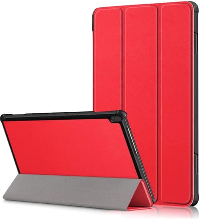 Hoes Geschikt voor Lenovo Tab M10 HD hoes Rood - Lenovo M10 HD cover smart hoes - hoes Hoes Geschikt voor Lenovo Tab M10 HD Kunstleer