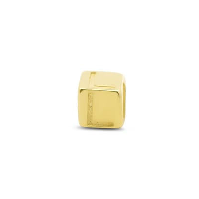 New Bling 9NBG-912L Gouden Kubus met Letter L - 3,8mm - hanger - 14 Karaat - Goud