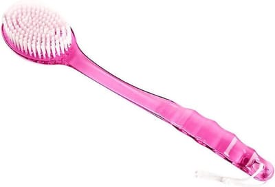 Finnacle - Roze Bad Borstel met Lange Steel en Scrubber - Rugborstel - Badborstel - Doucheborstel - Roze