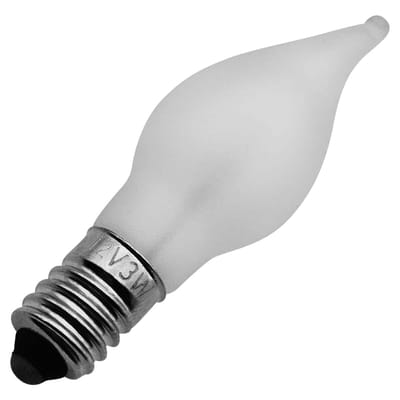 Reserve Kerstlampje E10 - Wolfraam - 12V/3W - Warm Wit Licht - 2200K - 13 Lumen - Dimbaar - Mat - Klassiek model