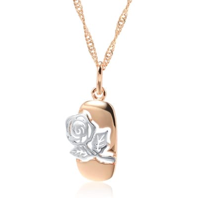 Mode Mélange de Couleurs Or Rose Pendentif Fleur de Rose Creuse Collier Pour Femmes Fête de Mariage Quotidien Bijoux Vintage 50cm beige