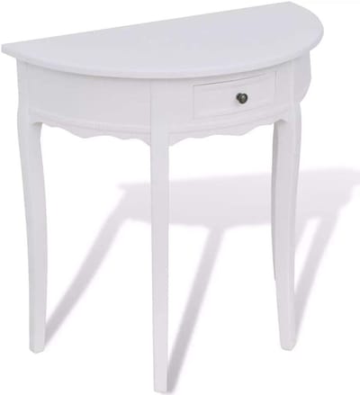 Halfronde Wandtafel met Lade - Consola Tafel voor Entree, Hal of Woonkamer