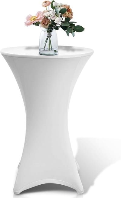 Statafelhoezen - Universele Tafelhoes - Feestelijke Gelegenheid - Snel Snel Drogen - Ø 70-75 cm - Wit