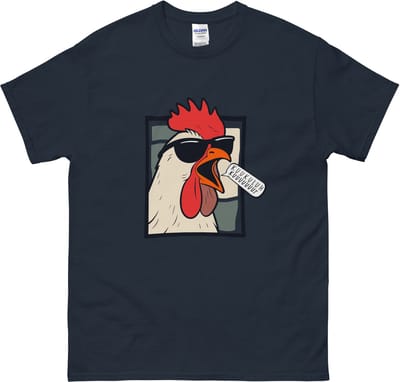 Grappig T Shirt Dames en Heren - Cartoon Haan - Kuukulukuu - Blauw - S
