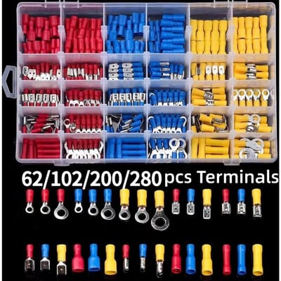 Auto Geïsoleerde Elektrische Draadconnector Set Gemengde Krimpklemmen Mannelijk Vrouwelijk Spade Ring Vork Stuitklemmen Ogen Set voor Kabel Reparatie Elektrische Installatie Auto Motor Vrachtwagen