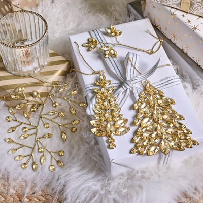 LOBERON Kerstversiering set van 4 Zaniva goud/helder