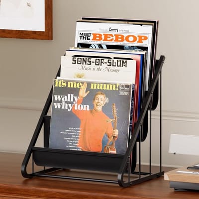 SNJY® LP Opbergsysteem - Vinyl Houder - Platenrek - 30,6D x 37,4B x 40,1H cm - Zwart