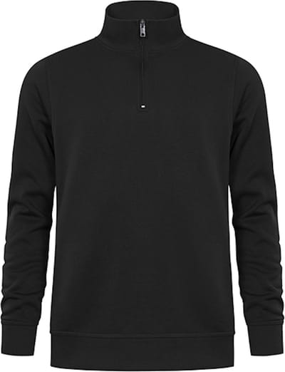 Unisex Troyer Trui met driekwartsrits Black - XS