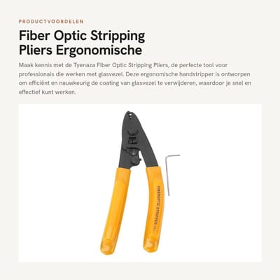 Dailygoods- Glasvezelstripper Ergonomisch - 3 Poorten - Precisie Snijoppervlak - V-vormige Klep - Hex Sleutel - Comfortabele Handgreep - Fiber Stripper