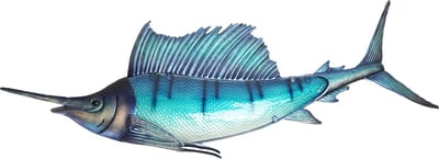 Eurocatch Sailfish - Muurdecoratie 110cm - 3-D Metaal en Glas - Kunst - Cadeau Idee - Vaderdag Cadeau