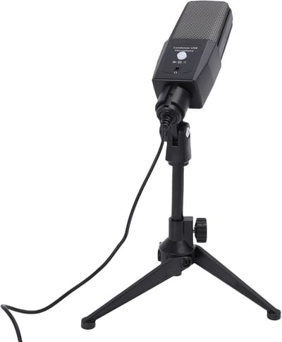 USB Microfoon - Condensator Microfoon - Streaming Opnames - RGB Verlichting - Met Statief - Zwart