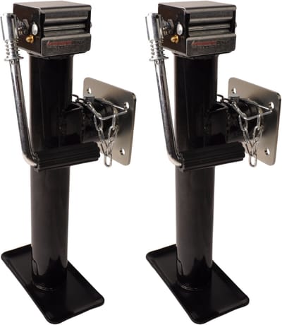 Set van twee kantelbare en uitdraaibare steunpoten - 43-70 cm - 2000 kg - inclusief flens