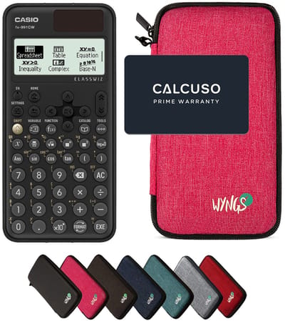 Casio fx-991CW ClassWiz incl. WYNGS Beschermhoes Roze - Wetenschappelijke Rekenmachine - Basis Pakket (speciaal voor België)
