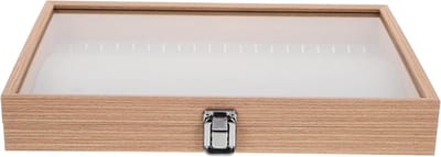 Sieraden Organizer - Opbergdoos Vitrine - Sieraden Opbergen - Glazen Deksel - 35x24x5cm - Zoals Weergegeven