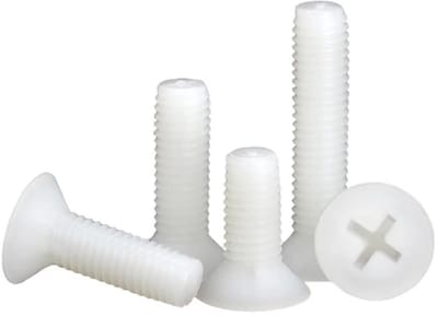 Dailygoods- Machineschroeven Hoogwaardig Nylon - Kruiskop/Platte Kop - M4x25mm - Lichtgewicht/Niet-magnetisch - 50 Stuks - Diverse Afmetingen - Schroeven