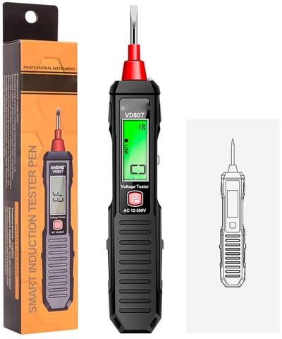Spanningstester - Spanningszoeker Elektrische Pen - Elektra Controleren - Niet-contact Detectie - AC12-300V - Zwart