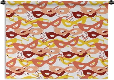Wandkleed - Wanddoek - Masker - Patronen - Carnaval - 60x45 cm - Wandtapijt