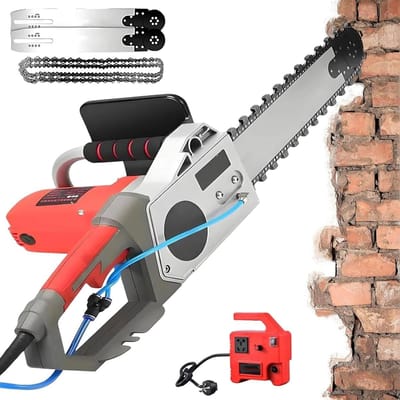 Betonsnijder - Elektrische zaag - Sleuven Frezen - Stofvrij snijden - 48 cm diepte - Grijs