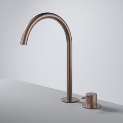 Hotbath Cobber CB023H wastafelkraan 2-gats hoog geborsteld koper PVD
