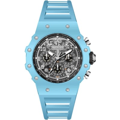 Invicta Racing 69674 Herenhorloge - Quartz Uurwerk - Acryl met Zilveren Wijzerplaat - 43 mm