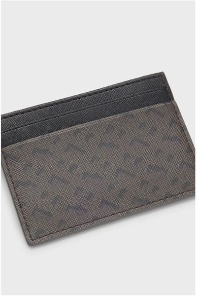 BOSS Leren kaarthouder Zair MN Card Case Dark Brown donkerbruin