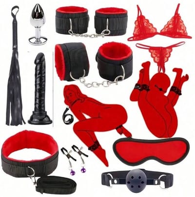 Oneay 10-delige seksspeeltjesset voor volwassenen, SM-flirtset voor stellen in de slaapkamer, bondage-accessoires, seksspeeltjes voor Valentijnsdag en Kerstmis, SM-training