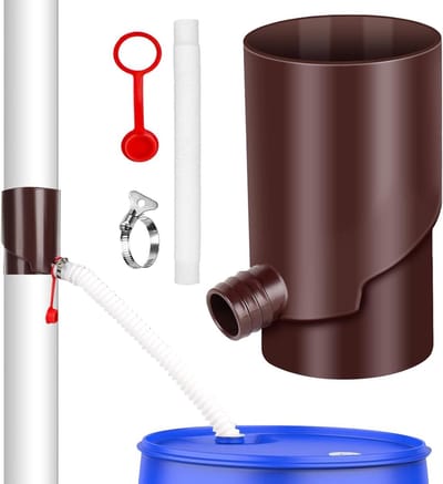 Regenwaterverzamelset - Regenton omsteller - Tuinirrigatie - UV-bestendig materiaal - 10 cm - Grijs