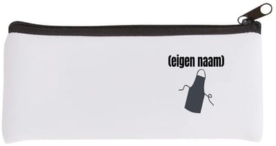 Akyol - schort Etui - Kok - iemand die goed kan koken - met eigen naam - leuk cadeau voor iemand die chefkok is - cadeau - kado - 20 bij 9 cm