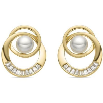 Luxenter Oorbellen met 18k goudfinish witte parel - Lebya