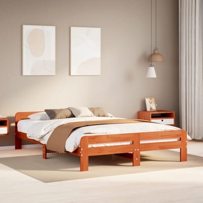 vidaXL - Bedframe - zonder - matras - massief - grenenhout - wasbruin - 160x200 - cm