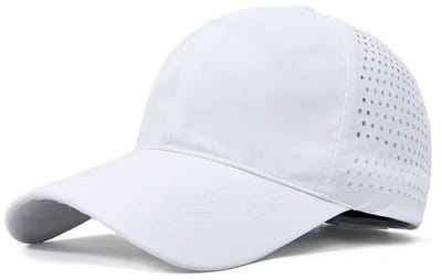 COOAU - Sneldrogende Ademende Honkbalpet Voor Mannen & Vrouwen - Lichtgewicht Hardloophoed met Mesh - Verstelbare Sportpet voor Mannen & Vrouwen - Perfect voor Golf, Tennis, Wandelen, Fitness & Reizen - Wit