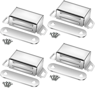 Sterke Magnetische Sluitingen voor Kastdeuren, RVS Magneet voor Meubels, Deurafsluiters en Balkondeuren (Verpakking van 4)