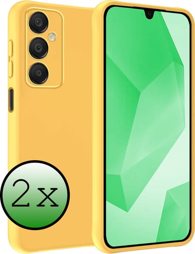 Hoesje 2 Stuks - Geschikt voor Samsung Galaxy A16 - Sterk & Shockproof - Case Siliconen - Back Cover - Telefoon Hoes - Geel