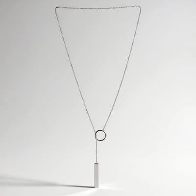 Cavill - Zilveren Halsketting 925 Sterling Zilver Geplatineerd - Modern Y-Design - Elegant Minimalistisch - 53,5 cm - Dames Sieraad