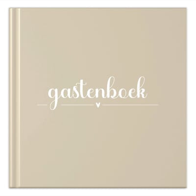 Fyllbooks - Gastenboek Invulboek - Universeel - Beige - 64 Pagina's