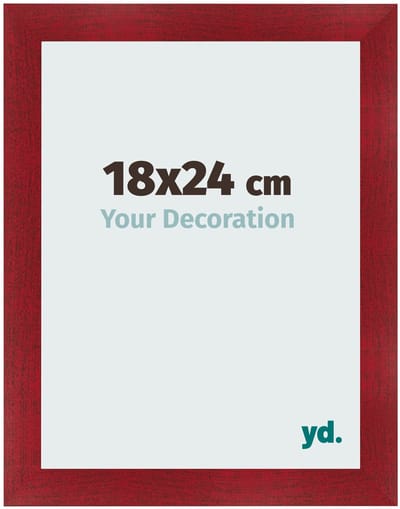 Your Decoration - Fotolijst 18x24 cm - MDF - Wijnrood Geveegd - Pisa