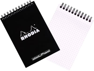 Rhodia Dotpad - Spiraalblok - Notitieblok - N13 - A6 - Dotted - 80g - Zwart - 80 vel