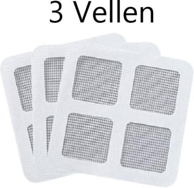 Hor Reparatie - 3 Vellen - Zelfklevend - Grijs - Hor Reparatie Set - Repareer Vliegenhor - 10cm x 10cm - Raamhor Tape - Stipco