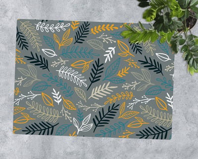 Coloray Vloerbeschermer - Bladeren en takjes Vloerbeschermer Tapijt - 140x100 cm - Veelkleurig Bureau Stoel Mat - Vloerbeschermer PVC - PVC Vloerbeschermer - Rechthoekige Mat - Natuur Thema